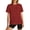 RED, variant on TEMOFON Shirts for Women Summer 100% Cotton Crew Neck Short Sleeve Basic T Shirts Casual Comfy Loose Womens Tops L
