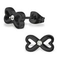 thumbnail image 2 of Stainless Steel Stainless Steel Infinity Heart Bow Ribbon Crystal Stud Post Earrings, 2 of 2