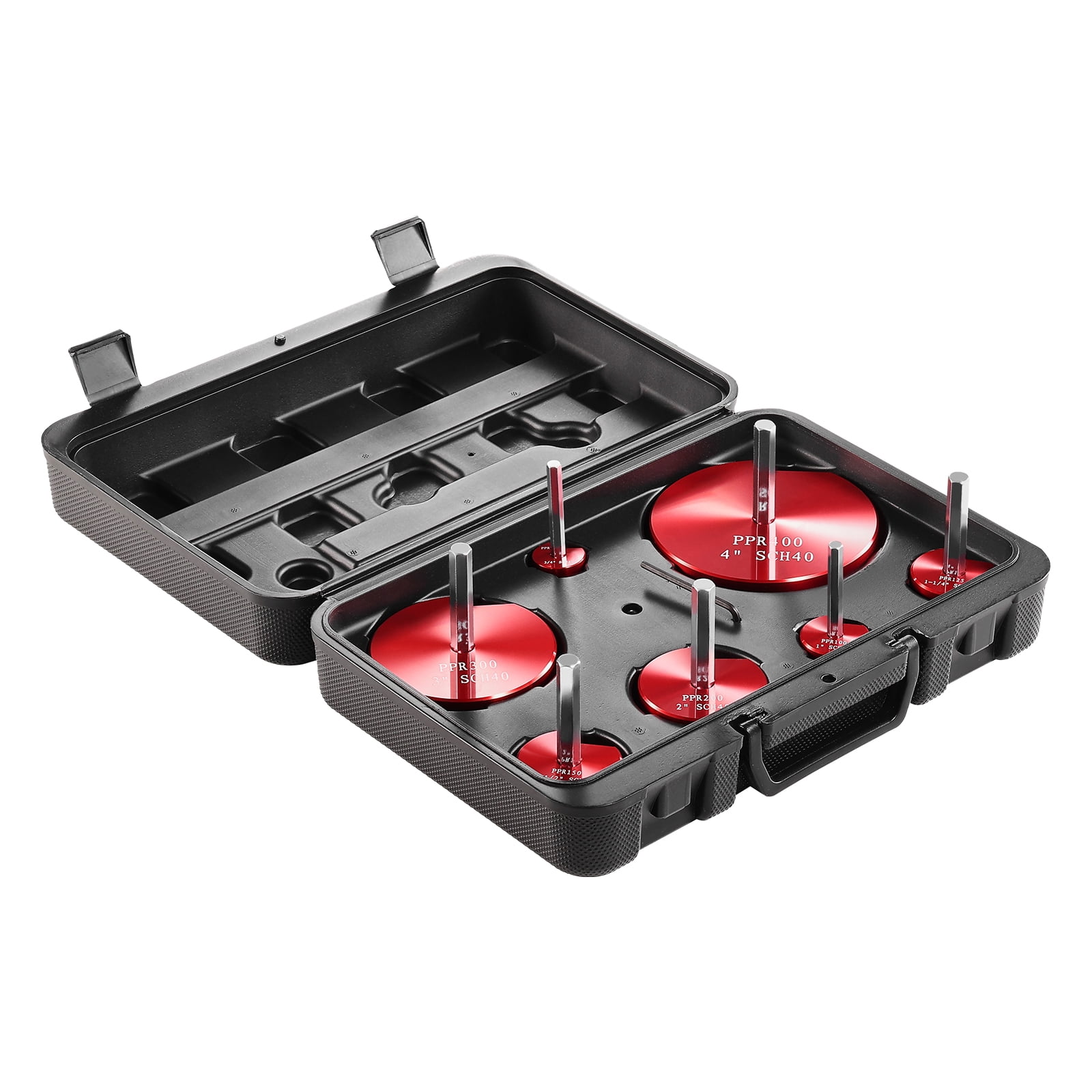 KFFKFF Kit of PVC Pipe Reamer, Constructed from Aluminum Alloy, Plumbing Tool Set for PVC Pipe Fitting, Socket Rescue for SCH 40, Includes Sizes of 3/4", 1", 5/4'', 3/2", 2", 3", 5''