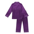 thumbnail image 2 of iiniim Kids Pajamas Set PJS Faux Silk Long Sleeves Button Down Top with Pant Sleepwear Loungewear, 2 of 7