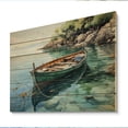 thumbnail image 2 of Designart "Boat at Anchor IV" Coastal Print on Natural Pine Wood, 2 of 5