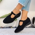 thumbnail image 5 of Willtoo T Strap Mary Janes for Women Faux Suede Closed Toe Mary Jane Wedges with Buckle Comfortable Dress Shoes Work Business Casual, 5 of 5