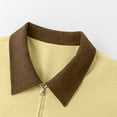 thumbnail image 2 of Mens Corduroy-Jackets with Pockets and Collared Long Sleeve Zip Up Coats Casual Color Block Comfort No Hood Work Fall Outerwear Jacket, 2 of 7