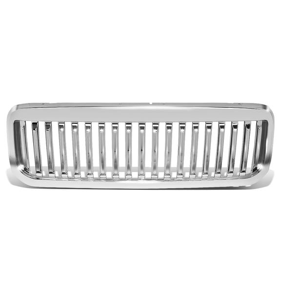 DNA Motoring GRF-OH-016-CHZ For 1999 to 2004 Ford F250 F350 F450 F550 Super Duty Badgeless Fence Style Front Bumper Grille 00 01 02 03 Chrome