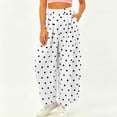 thumbnail image 6 of Women's Fashion Casual Print Color Pants Pocket Elastic Waist Comfortable Long Pants, 6 of 7
