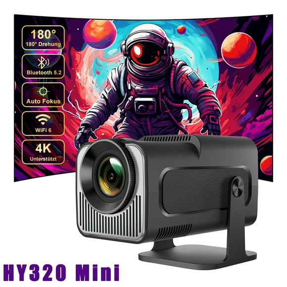 Salange HY320 Mini Portable LCD Projector Support 4K Native 720P Android 11 Wifi 6 Bluetooth 5.0, Auto Keystone Correction, Short Throw, Home Outdoor Cinema Multimedia Projection