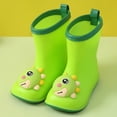 thumbnail image 2 of KPOPLK Toddler Boys Rain Boots Waterproof Kids Girls Lightweight Easy-On Pull-On Handles Non-Slip Sole Cute Dinosaur(Green,12), 2 of 5