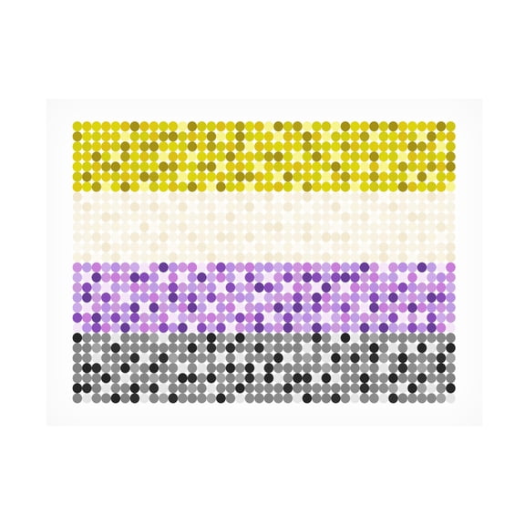 Canvas Wall Art - Tom Quartermaine 'Abstract Circle Non Binary Pride Flag' Wall Art for Living Room, Bedroom, or Office Décor by Trademark Fine Art - 19 x 14 Inches