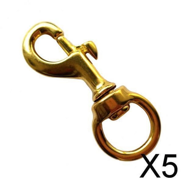 DYNWAVECA 3-6pack Solid Brass Swivel Snap Hook Clip Key Holder Key Chain 5 Pcs