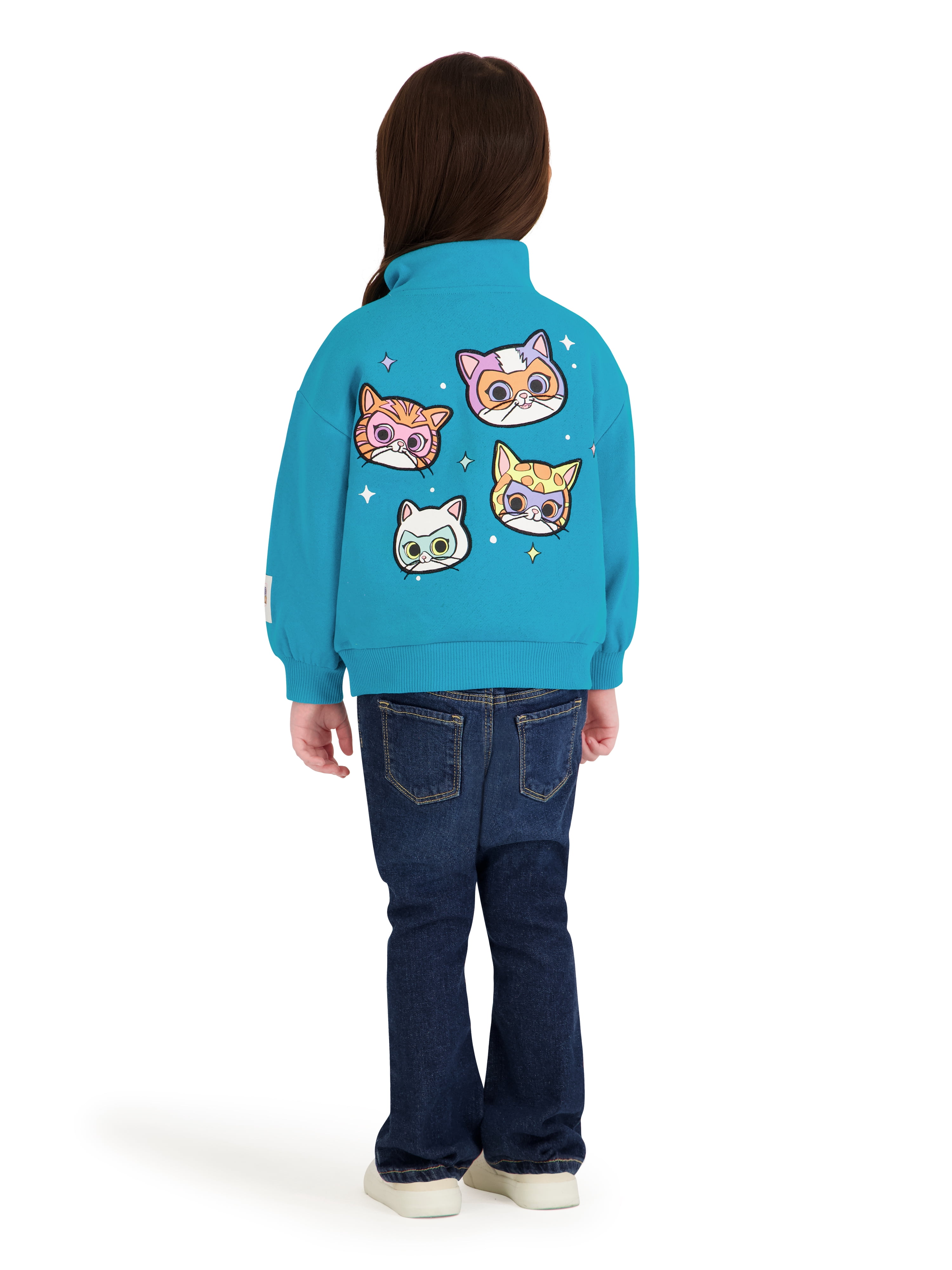 Super Kitties Toddler Girl Quarter Snap Pullover, Sizes 12 Months-5T