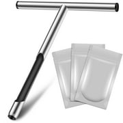 Soil Sampler Probe With Tubular Core Sampling Area, Stainless Steel Contractor Grade Enforced T Handle, Includes Soil Sample Kit Test Bags, 12 x 6 x 3/4 inch