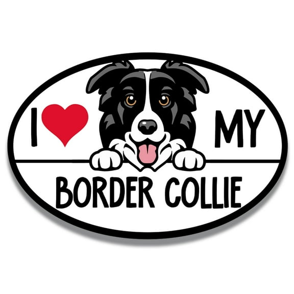 Magnet Me Up I Love My Border Collie Dog Breed Car Magnet Decal, 4x6 inches