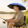 thumbnail image 6 of KOYPTL Umbrella Hat for Adults Women Men Fishing Umbrella Hat Folding Adjustable Sun Rain Cap Waterproof Headwear Hands Free Umbrellas for Outdoor Party Sun Rain Beach Gardening Golf Sunshade Blue, 6 of 7