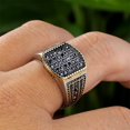 thumbnail image 4 of PAURO Men's Stainless Steel Vintage Square signet CZ ring Pinky Thumb Band Rings for Wedding Promise Silver Gold Size 10, 4 of 5