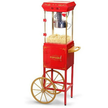 Maxi Matic Elite 2.5 oz Kettle Popcorn Maker Trolley Machine, Red