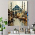 thumbnail image 4 of Abstract Blue Mosque Istanbul Canvas Turkish Landmark Home Wall Decor Print, 4 of 8