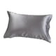 thumbnail image 2 of 2 fundas de almohada de satén de seda transpirables y sedosas para cama tamaño queen. Plata, 2 of 9