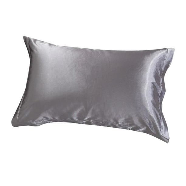Funda de almohada de seda satinada, funda de almohada King Queen, funda de cojín estándar, nueva Plata