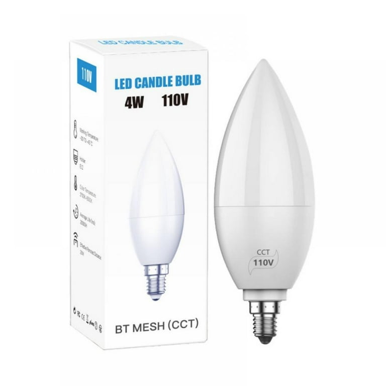 automatisk have eksil E14 Candelabra LED Light Bulbs 60 Watt Equivalent, 550 Lumens, Daylight  White 5000K, Decorative Candle Base, Filament Clear Glass, Non-Dimmable -  Walmart.com