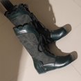 thumbnail image 6 of Tawop Winter Boots for Women Mid-Calf Lace Up Round Toe Black Boots, 6 of 9