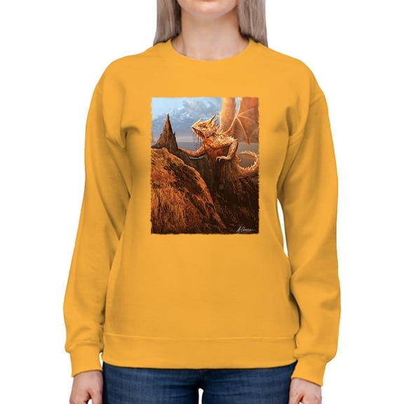 Petra Rock Dragon. Sweatshirt Women -Anthony Chirstou Designs, Female Large