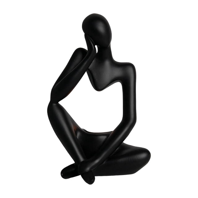GROWTH TANK Modern Thinker Figurine Candle Holder Sculpture Handmade Candlestick Centerpiece Black
