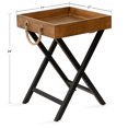 thumbnail image 2 of Kate and Laurel Bayville Farmhouse Wood Tray Table, 17 x 17 x 24, Rustic Brown and Black, Decorative Modern Tray Table with Deep Removable Tray for Serving, Display, and Storage, 2 of 9