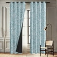 thumbnail image 4 of Vargottam Elegant Paisley Delight Pattern Curtains - Set of 2 Blackout Panels, 42 x 63 Inches - Noise Reducing & Energy-Efficient Room Darkening Window/Door Drapes for Modern Home Decor - Blue, 4 of 9