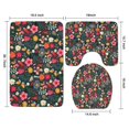 thumbnail image 3 of Pioneer Flower Floral Print Pattern Bathroom Rugs Sets 3 Piece,Toilet Cover Set,Absorbent Non Slip Bathroom Mats Sets with U-Shaped Contour Rug Toilet Rug Set, 3 of 5