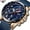 Rose Golden Blue, variant on 2019 Popular Men's Mesh Strap Watch Multi-Functional Chronographe Waterproof Watch