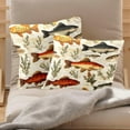 thumbnail image 2 of Pack of 2 Throw Pillow Covers Fish Vintage Pattern Decorative Pillow Cases Home Decor Square 18x18 Inches Pillowcases, 2 of 7