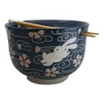 thumbnail image 5 of Pink Sakura White Rabbits Large 24Oz Donburi Ramen Bowl With Chopsticks Set, 5 of 9
