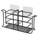 thumbnail image 1 of Portacepillos de pared para ducha, organizador de accesorios de baño de acero inoxidable plateado, color negro, 1 of 6