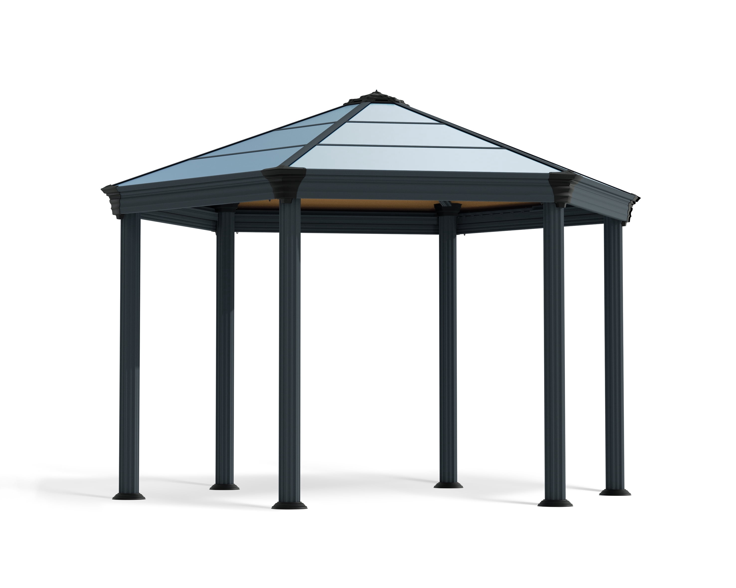 Palram - Canopia Roma 12' x 14' Polycarbonate/Aluminum Hexagon Gazebo - Gray/Bronze