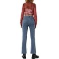 thumbnail image 6 of Liacowi Women Flare Jeans High Waist Bootcut Zipped Slit Wide Leg Long Pants Slim Bell Bottoms Denim Trouse, 6 of 9