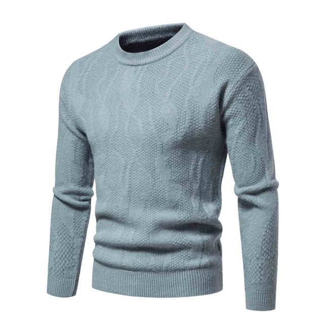 Yuyuzo Sweater for Men Long Sleeve High Neck Knit Wear Sweatshirts Fall Winter Solid Color Basic Pullover Tops