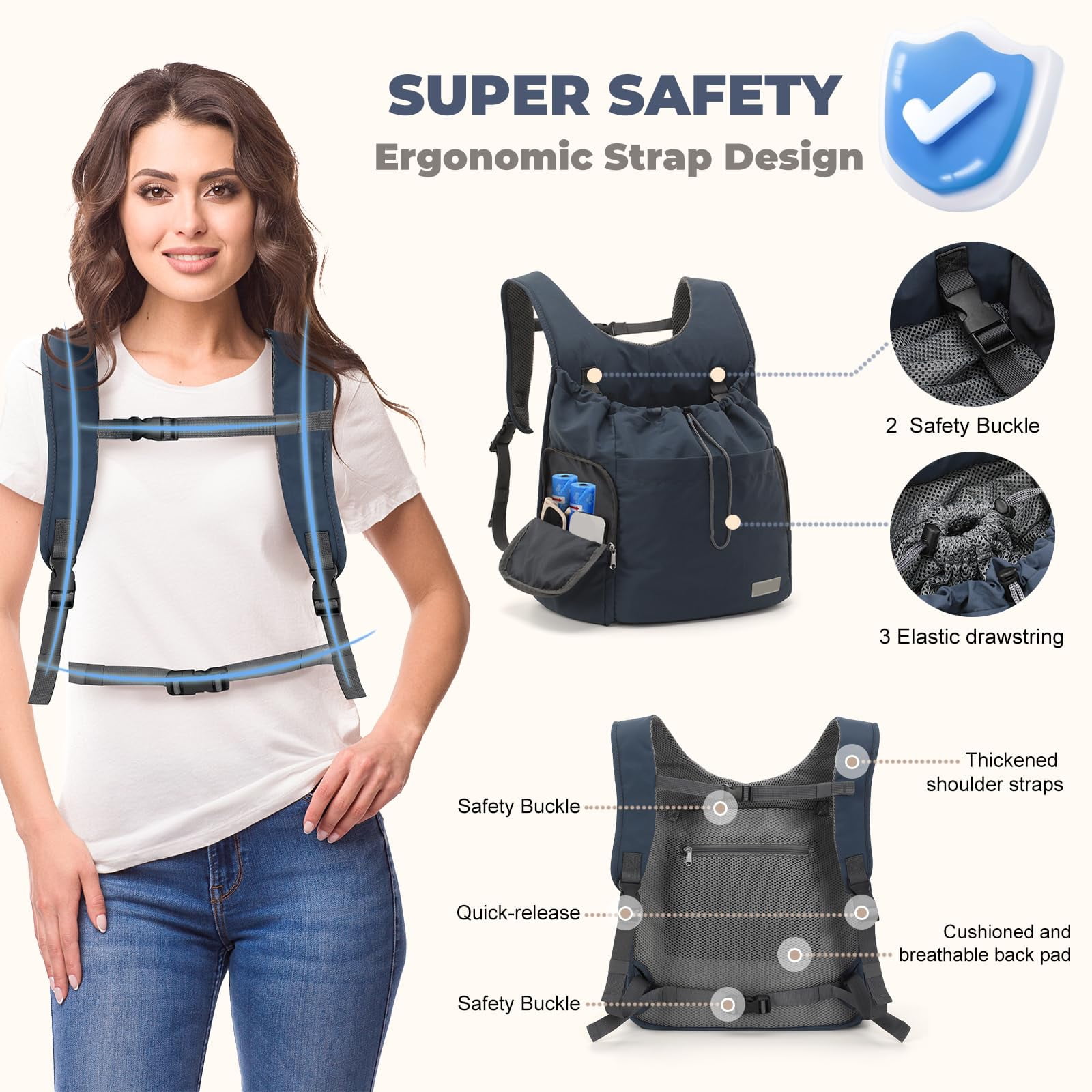 Breathable Adjustable Chest Carrier For Dogs Cats Secure Front-Facing Pet Backpack With Strap For Daily Adventures Outdoor Cats Backpack