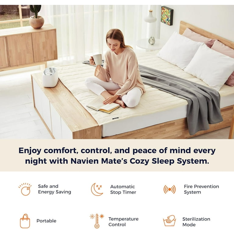EQM 350 Single EMF Free Water Heated Mattress Pad Temperature Control Non Electric Bed Warmer Eco Friendly Helps Relieve Stress Muscle