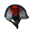 thumbnail image 6 of 1Storm Motorcycle Half Face Helmet Mopeds Scooter Pilot with retractable Inner Smoked Visor HKY205V, Red Skull, 6 of 10