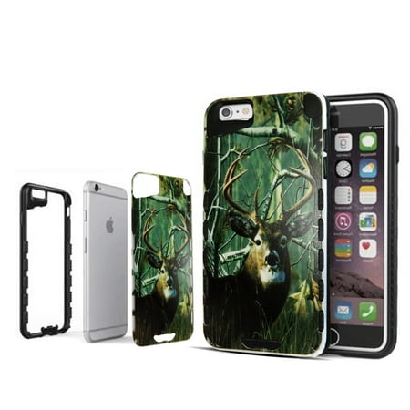 Hybrid Camo Deer Pinetree For iPhone 6s Advanced Ultra Shock Proof  Lightweight case Drop Protective Case Cover TPU+PC Case Shock Absorb Enhanced Bumper Case Dual Layer Designer Case