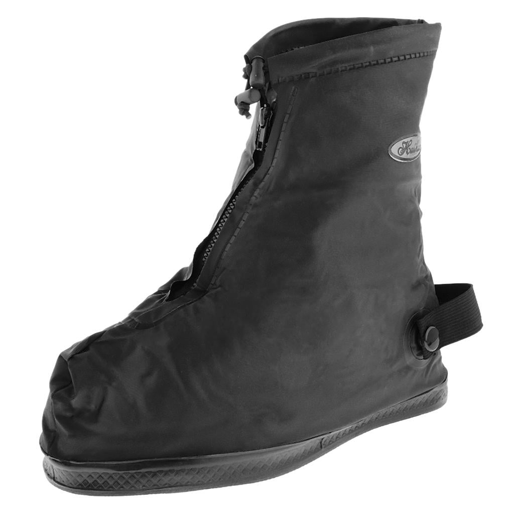 PVC Reusable Rain Shoe Covers Waterproof Zipper Overshoes Boots Gear Anti-Slip 