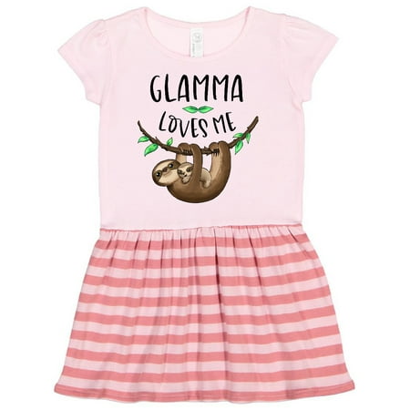 

Inktastic Glamma Loves Me Cute Sloth and Baby Gift Toddler Girl Dress