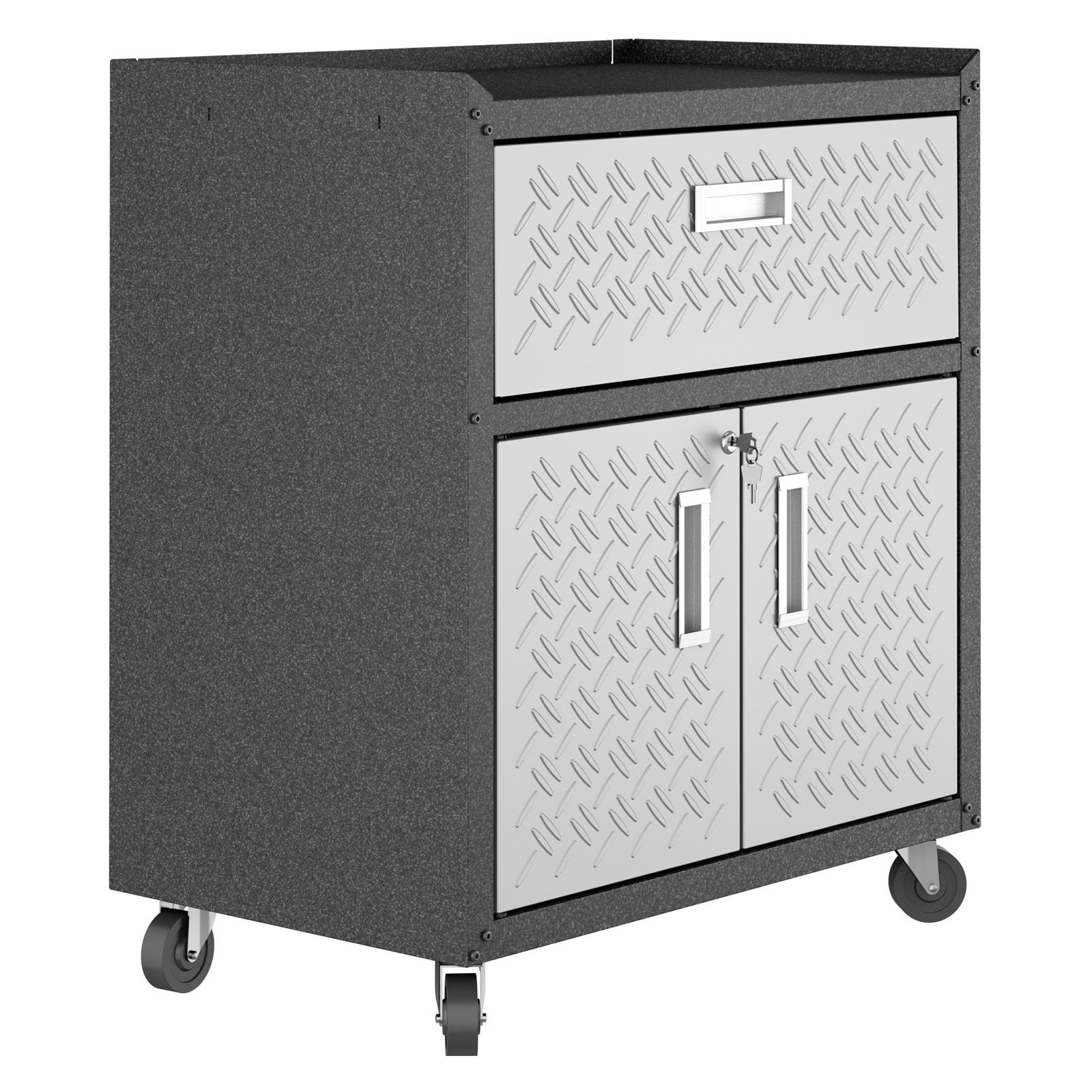 Details about  / Fortress Textured Metal 31.5/" Garage Mobile Cabinet with 1 Full Extension Dra...