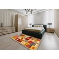 thumbnail image 4 of Ahgly Company Indoor Square Contemporary Red Abstract Area Rugs, 5' Square, 4 of 6