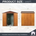 thumbnail image 4 of CarButler 6x6ft Metal Outdoor Storage Shed with Lockable Sliding Doors for Garden Backyard Patio Lawn coffee, 4 of 7