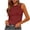 Red, variant on Hvyesh Plsu Size Tank Tops for Women Summer Sleeveless High Neck Ribbed Knit Slim Blouse Side Pleated Basic Tees Shirts