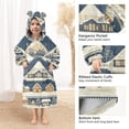 thumbnail image 3 of FORMRS Wearable Blanket Hoodie with Sleeves for Kids Cozy Flannel Sweatshirt, Winter Village, 3 of 7