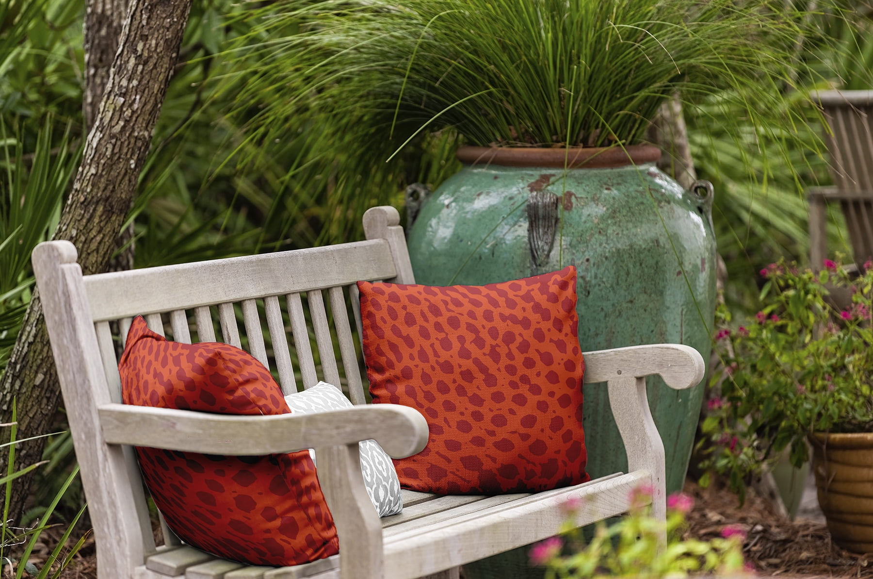 20" x 20" Simply Daisy Lots of Spots Polyester Indoor/Outdoor Pillow, Surf Board Orange Qty 1