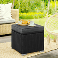 thumbnail image 3 of Renwick Wicker Patio Storage Ottomans with Cushions, Set of 2, Black/Gray, 3 of 8