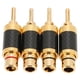 thumbnail image 1 of Conector 4 Piezas Conector Banana Latón Chapado En Oro Conector De Conectores Banana De Fibra De Carbono Negro Para Diámetro De Cable De 7,5 Mm, 1 of 7